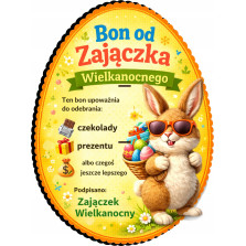 Bon Wielkanocny od Zajączka - Śmieszny Bon PodarunkowyWielkanoc150 x 110 mm