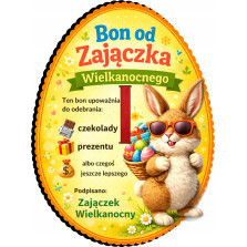 Bon Wielkanocny od Zajączka - Śmieszny Bon PodarunkowyWielkanoc150 x 110 mm