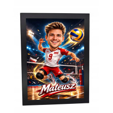 Ramka A4 obraz sportowy karykatura personalizowana prezent dla sportowca