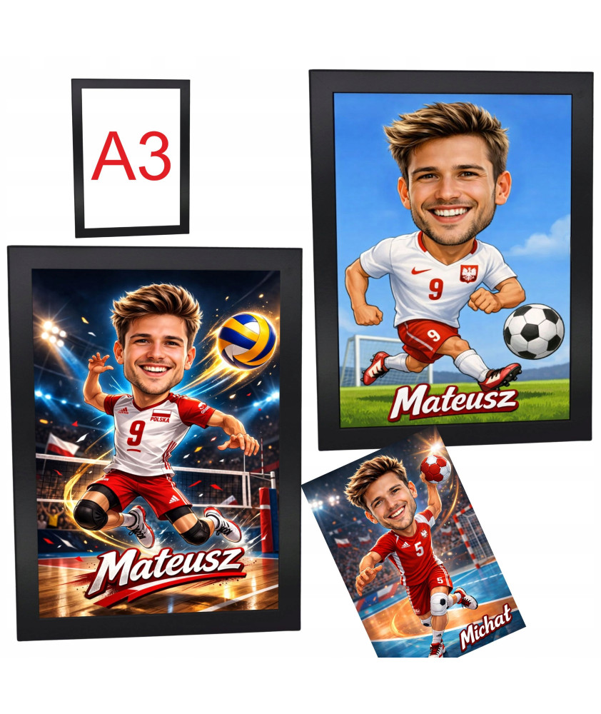 Ramka A3 na plakat sportowy A3 29,7x42 cm zdjęcie sport prezent