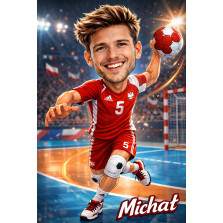Ramka A4 obraz sportowy karykatura personalizowana prezent dla sportowca