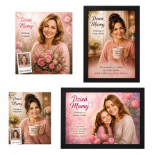 Obraz na Dzień Mamy A3 PERSONALIZOWA ze zdjęcia Karykatura Prezent dla mamy