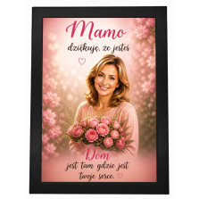 Obraz na Dzień Mamy A3 PERSONALIZOWA ze zdjęcia Karykatura Prezent dla mamy