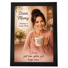 Obraz na Dzień Mamy A3 PERSONALIZOWA ze zdjęcia Karykatura Prezent dla mamy