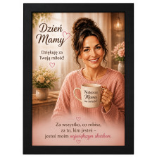 Obraz na Dzień Mamy A3 PERSONALIZOWA ze zdjęcia Karykatura Prezent dla mamy