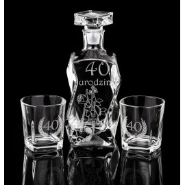 Zestaw do whisky z czterema szklankami - Grawerowane prezenty i dodatki ślubne Grawernia24