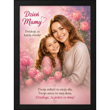 Obraz na Dzień Mamy A3 PERSONALIZOWA ze zdjęcia Karykatura Prezent dla mamy