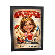 Personalizowany Portret ze Zdjęcia w Ramce Prezent na Dzień Kobiet dla Niej