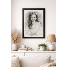 Portret ze zdjęcia A3 obraz personalizowany szkic ołówkowy prezent