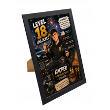 Ramka A4 z Karykaturą na 18 Urodziny | Personalizowany Prezent ze Zdjęcia